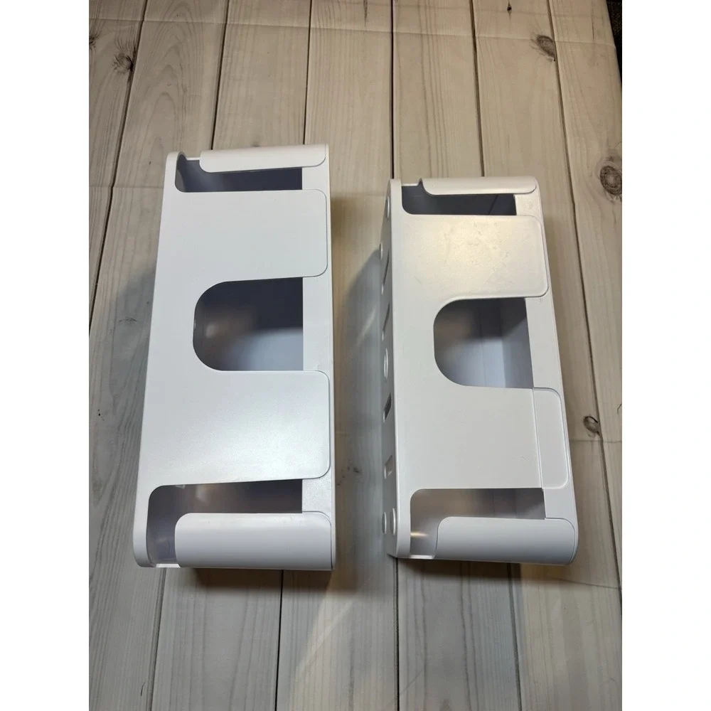 Cable Management Boxes Organizer White Two Pack Stacking Lid Top